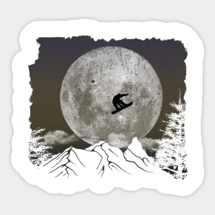 Snowboard Freestyle - Winter Night Sticker